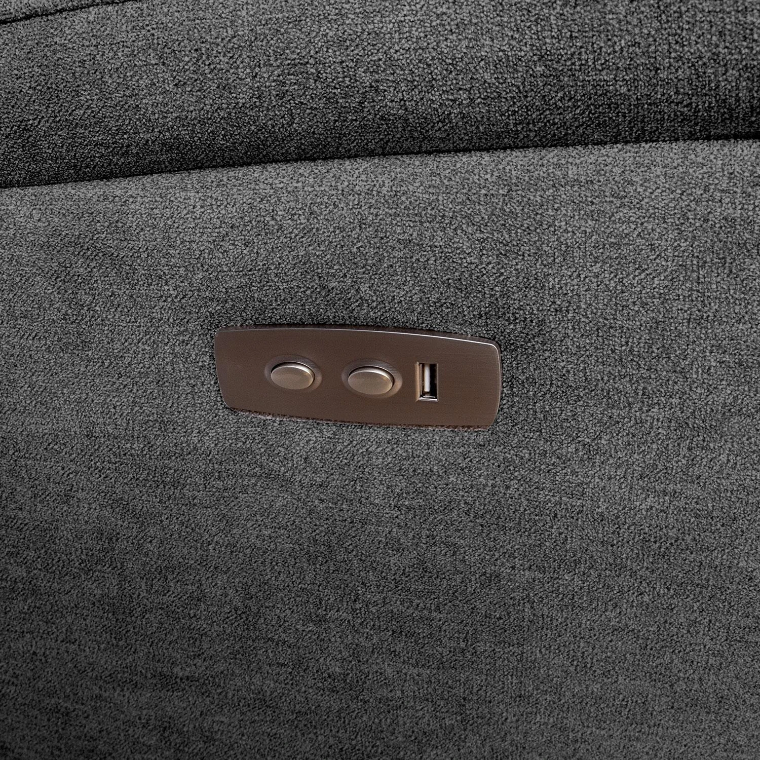 Home4You Trivietė atlošiama sofa MIMI su elektriniu mechanizmu, pilka