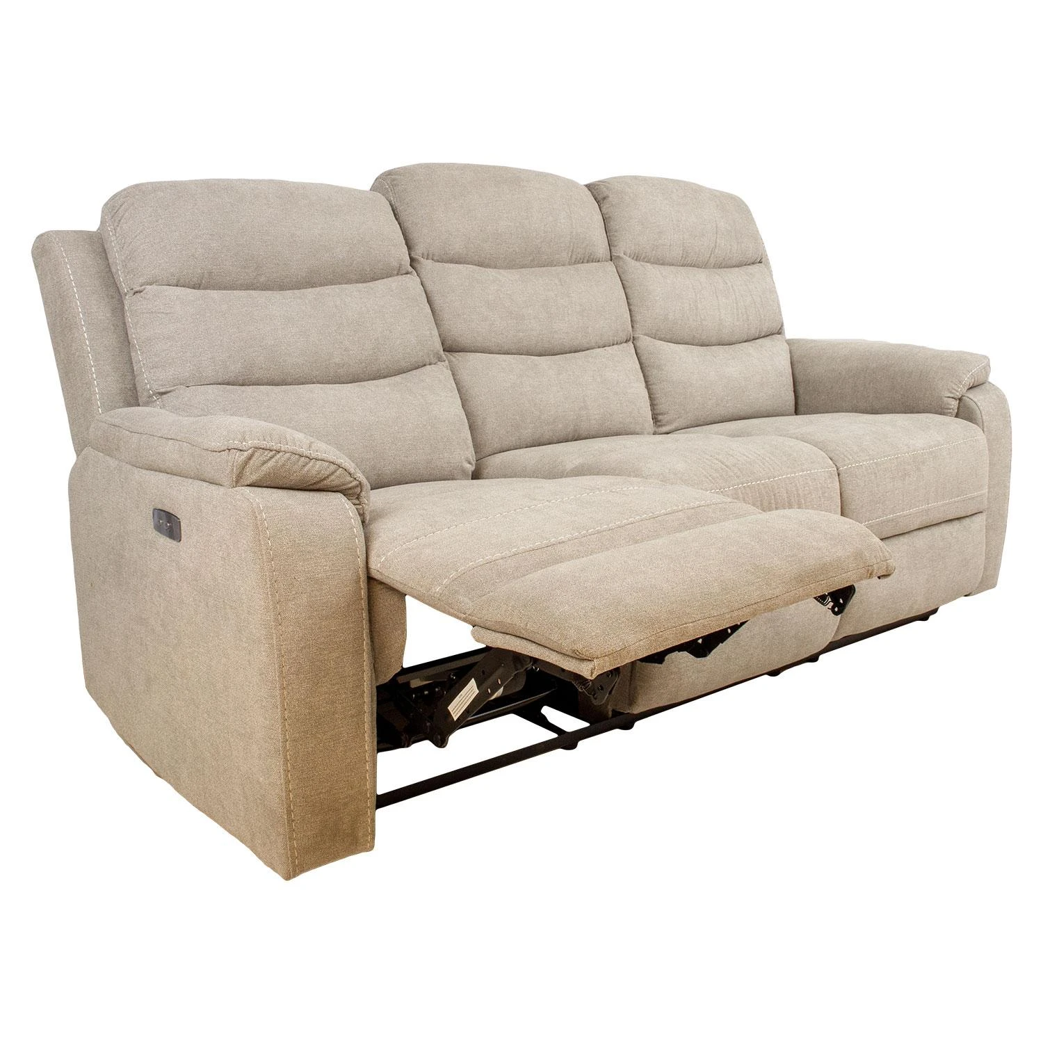 Home4You Trivietė atlošiama sofa MIMI su elektriniu mechanizmu, šviesiai pilka