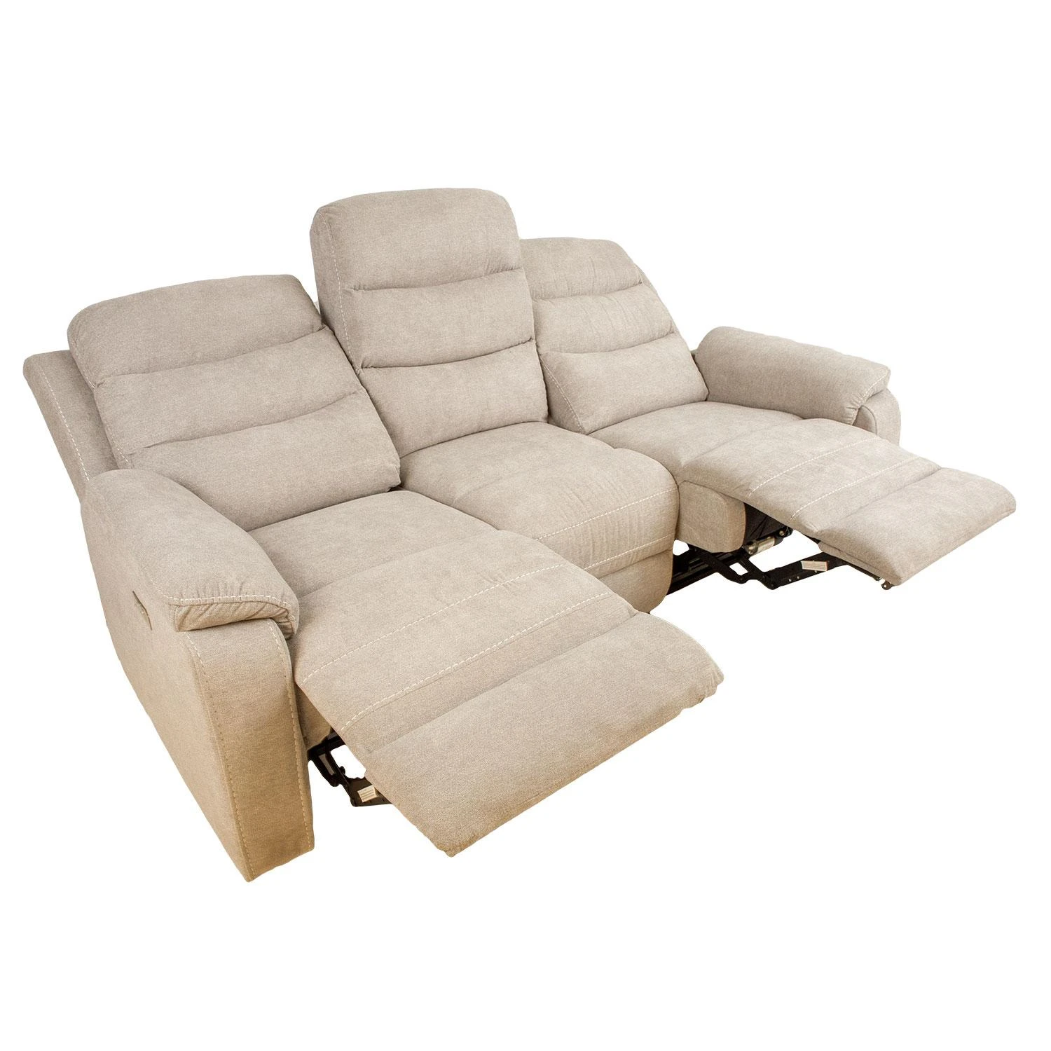 Home4You Trivietė atlošiama sofa MIMI su elektriniu mechanizmu, šviesiai pilka