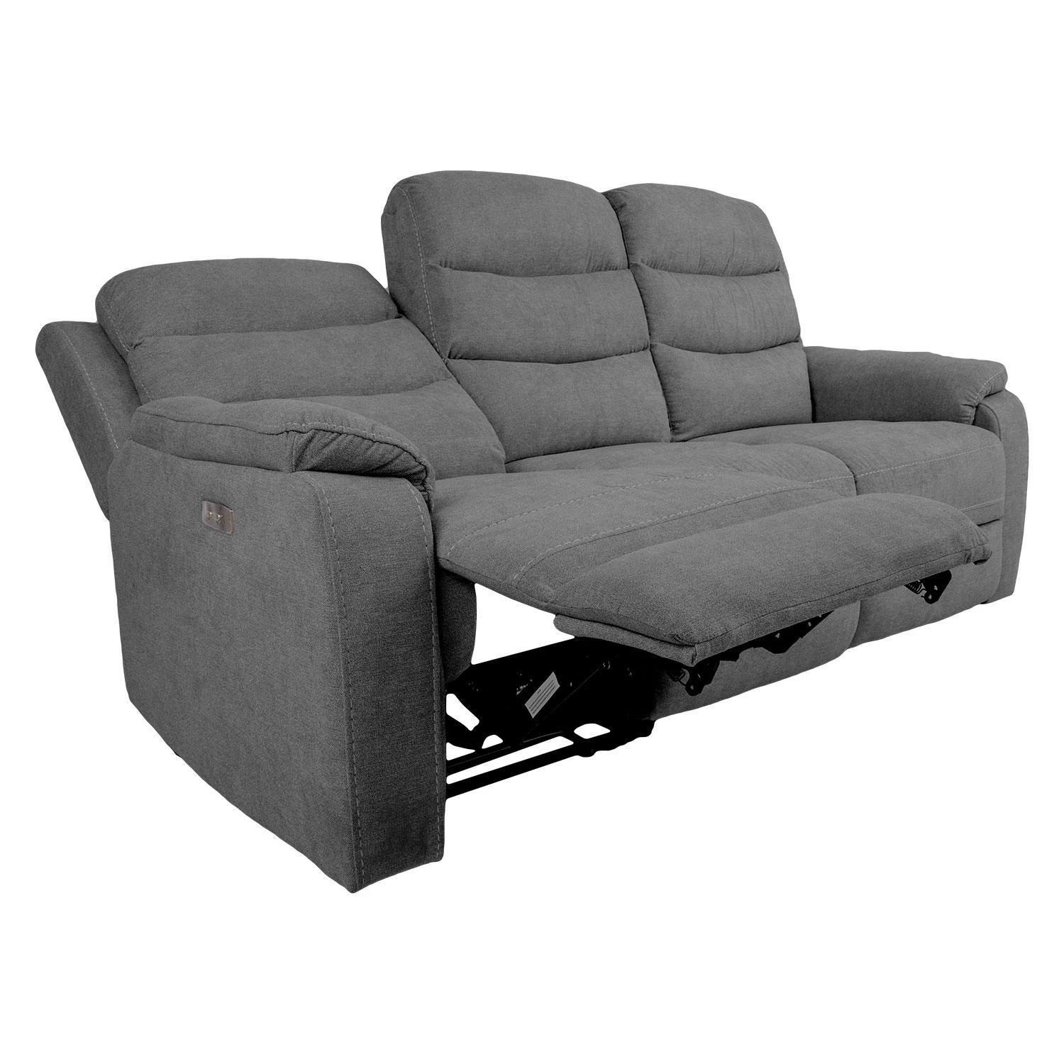 Home4You Trivietė atlošiama sofa MIMI su elektriniu mechanizmu, pilka