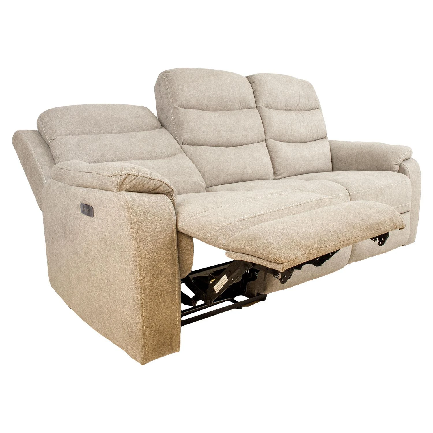 Home4You Trivietė atlošiama sofa MIMI su elektriniu mechanizmu, šviesiai pilka