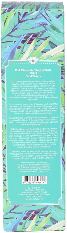 Lova Aromatinis difuzorius „PURE BOTANICS“ 100 ml, „Capri Waters“