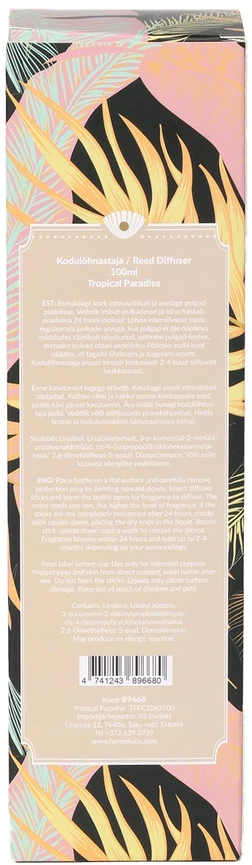 Lova Aromatinis difuzorius „PURE BOTANICS“ 100 ml, „Tropical Paradise“