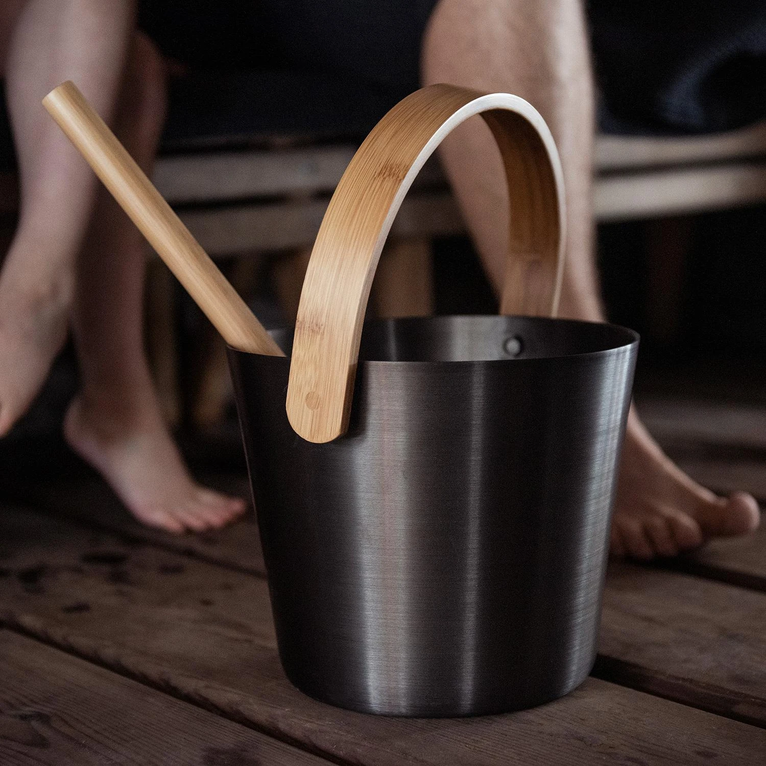 Kibiras saunai RENTO, aliuminis, rudas 5 l, 23 x 23 cm