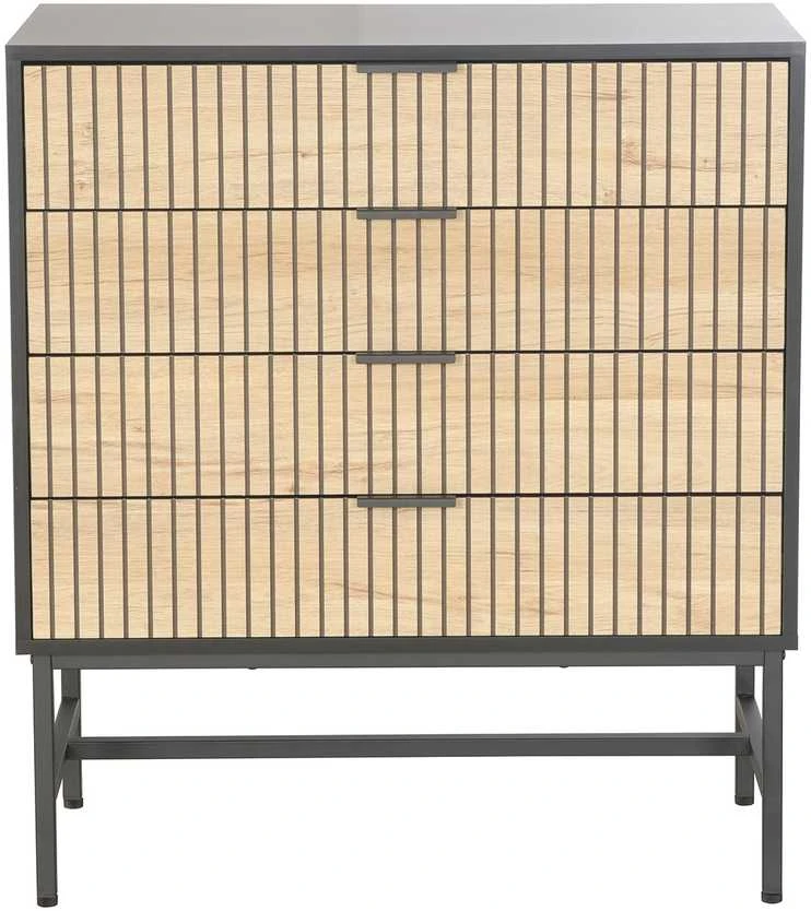 Home4You Komoda HELVE 80x40xH89,5 cm Juoda/Šviesaus Medžio