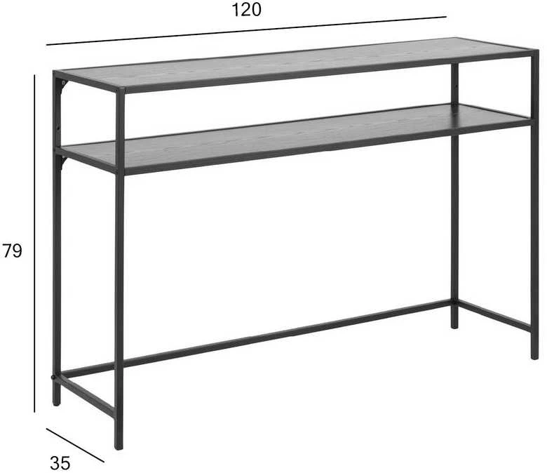 Fotelis Home4You Actona Konsole Seaford Slim juoda