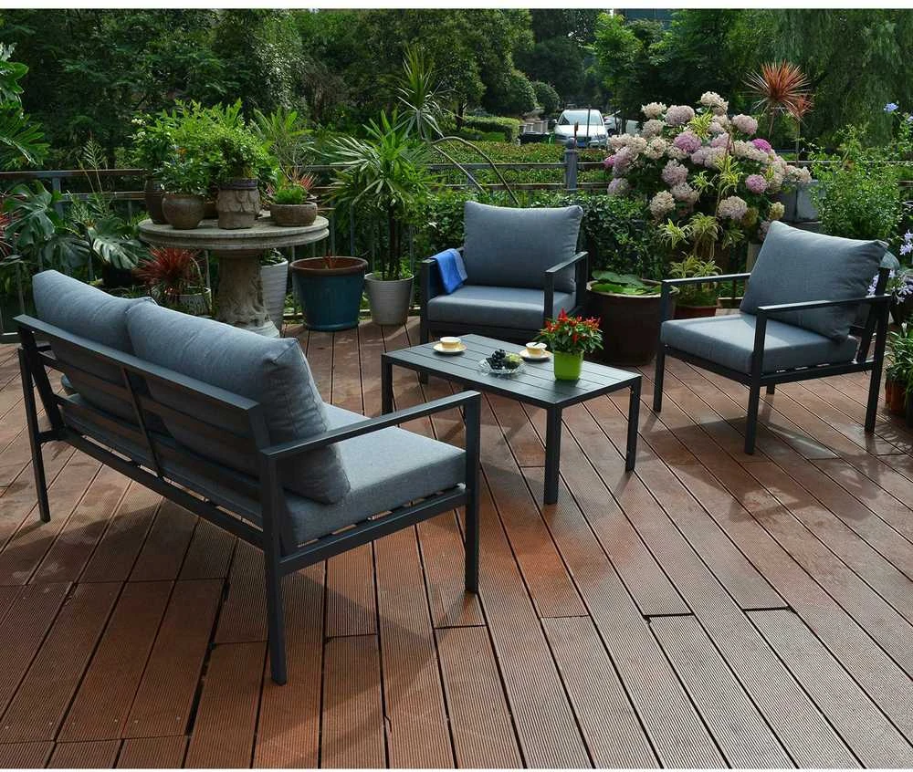 Lauko baldų komplektas Home4You Sodo baldų komplektas ADRIO table, sofa, 2 chairs