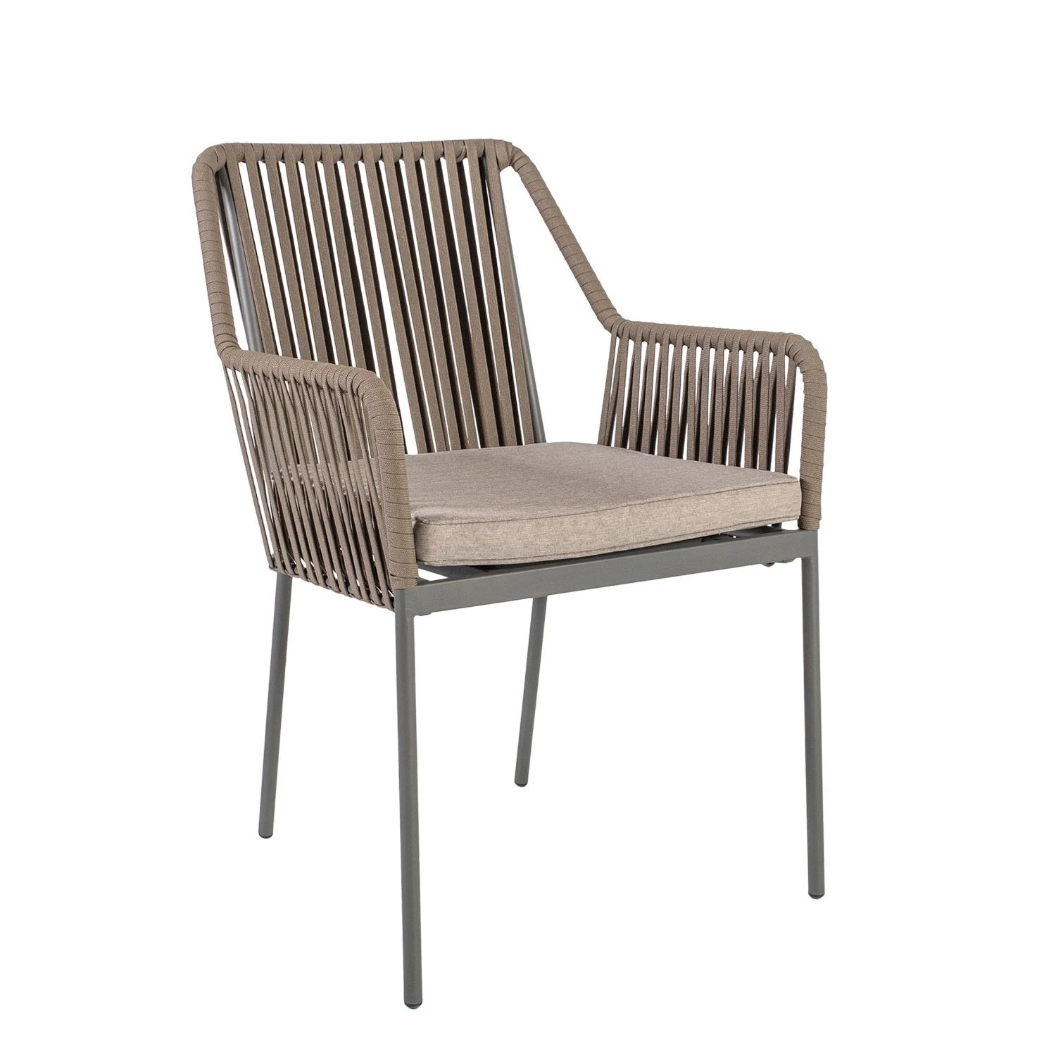 Lauko baldų komplektas Home4You Sodo baldų komplektas ANDROS, stalas ir 6 kėdės (21174), 180x90xH75 cm, stalviršis: stiklas, rėmas: aliuminis, spalva: pilka