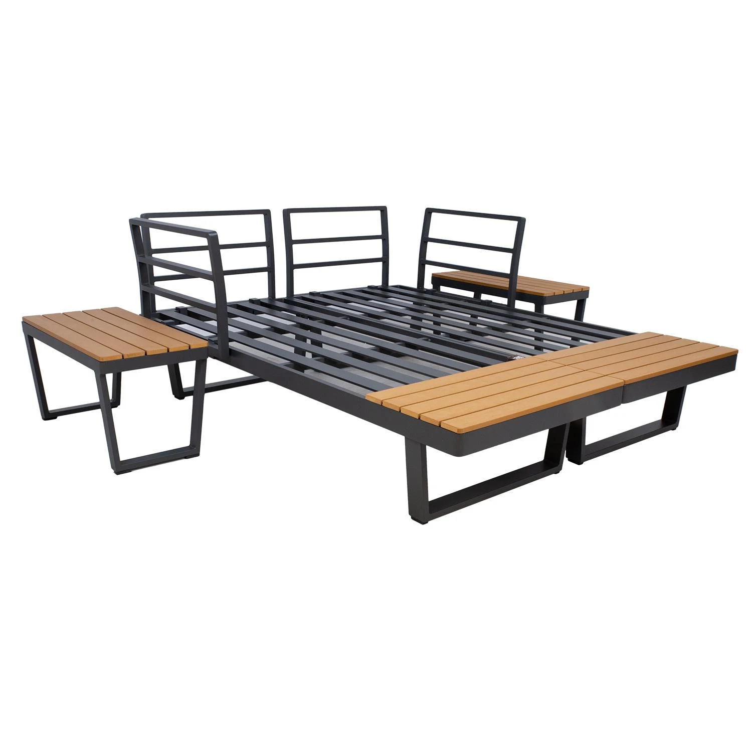 Lauko baldų komplektas Home4You Sodo baldų komplektas MALTA modular sofa, 2 tables