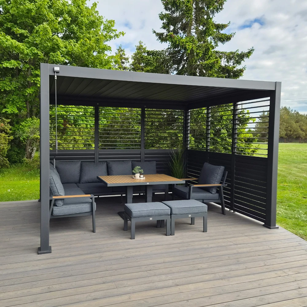 Lauko baldų komplektas Sodo baldų komplektas PARKER 5-parts, pilkas