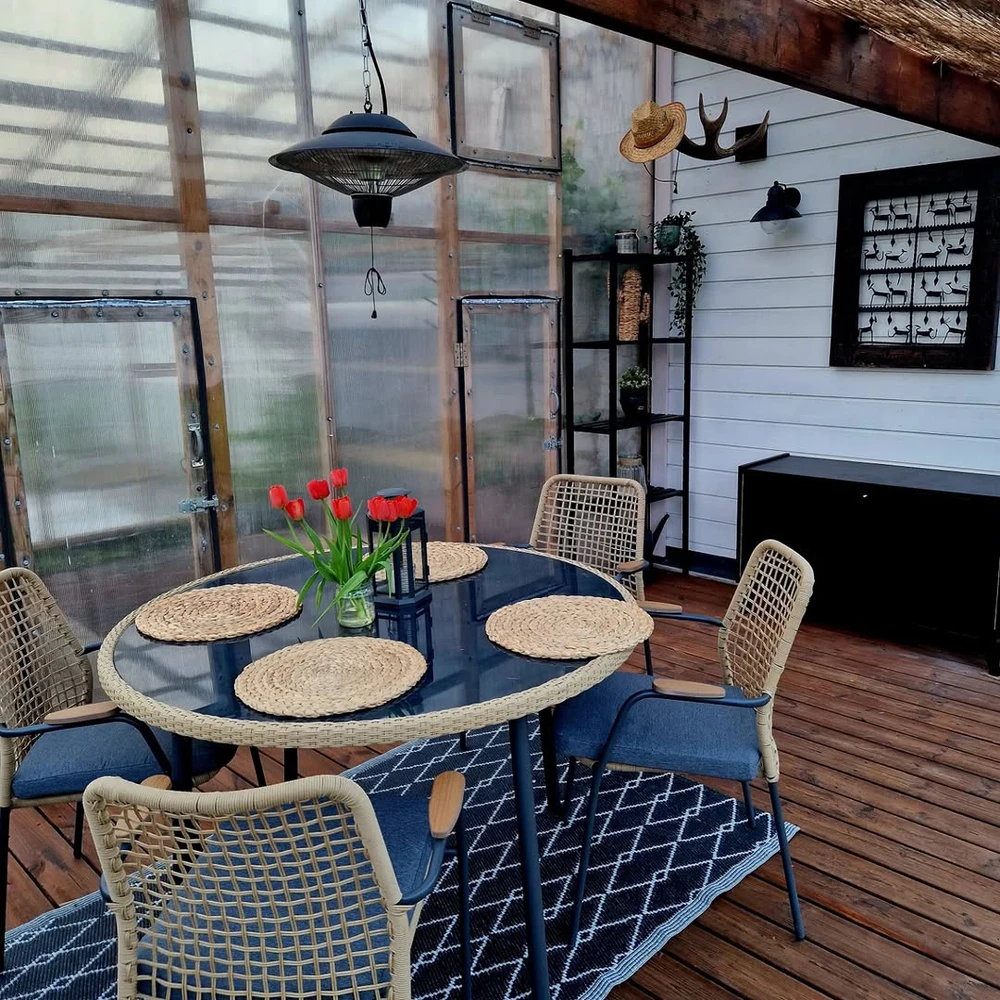 Lauko baldų komplektas Home4You Sodo baldų komplektas PRUSSIA stalas ir 4 kėdės
