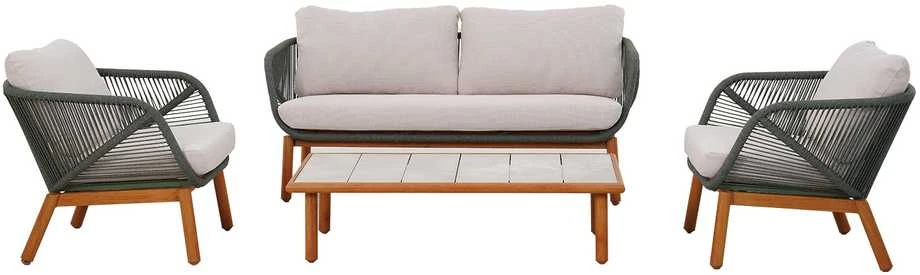 Lauko baldų komplektas Home4You Sodo baldų komplektas TUXEDO stalas, sofa ir 2 kėdės