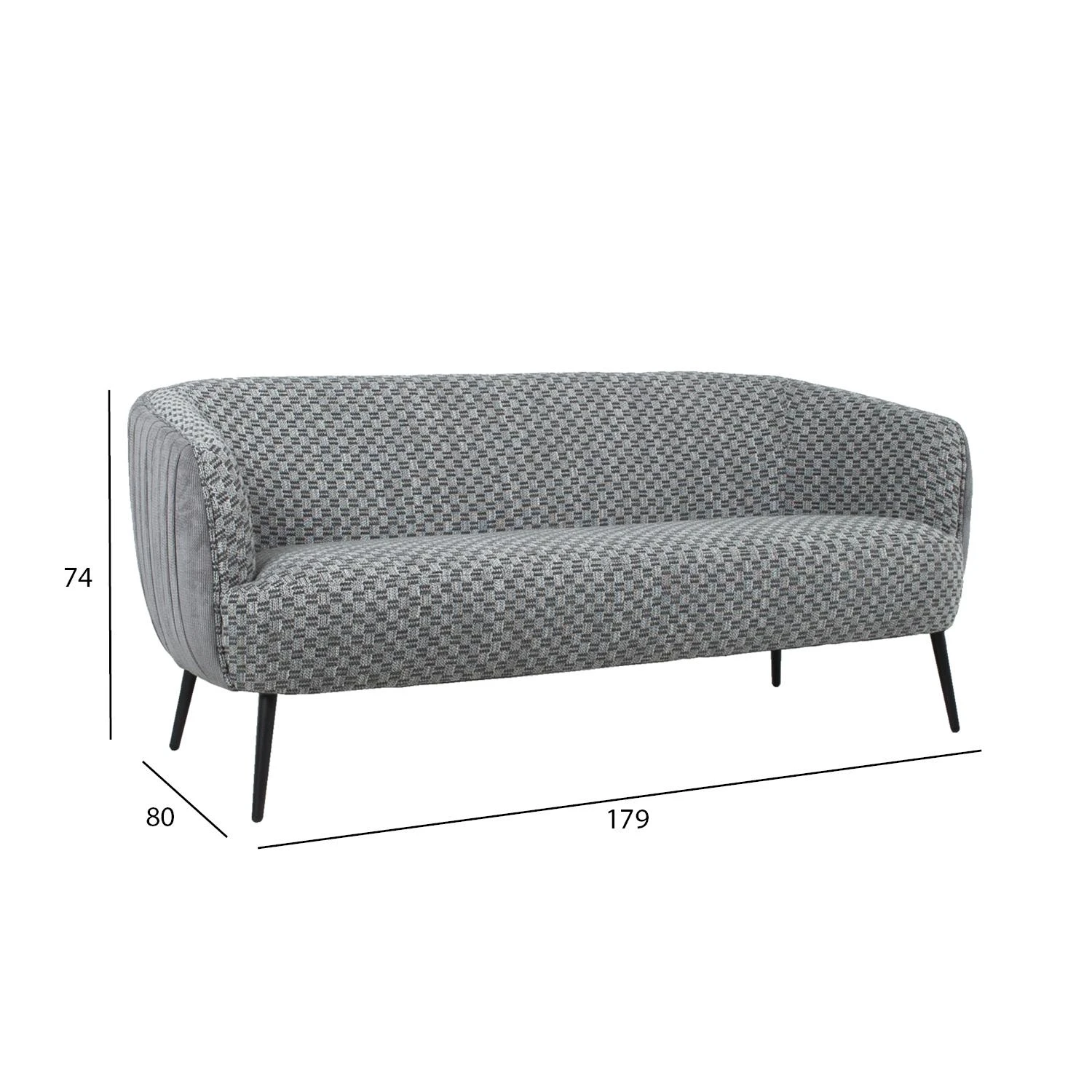 Home4You Sofa ACCENT 3-vietė, pilka