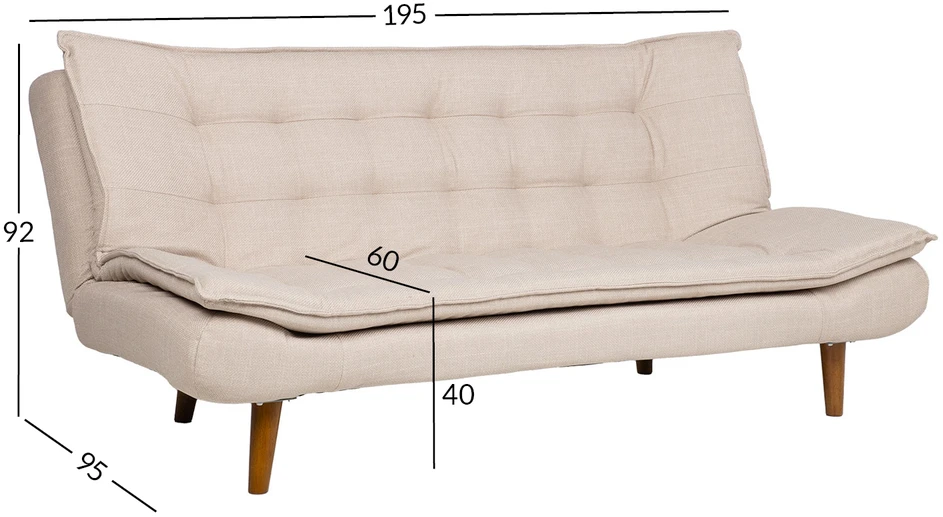 Išskleidžiama sofa „GOZZANO“, smėlio spalvos