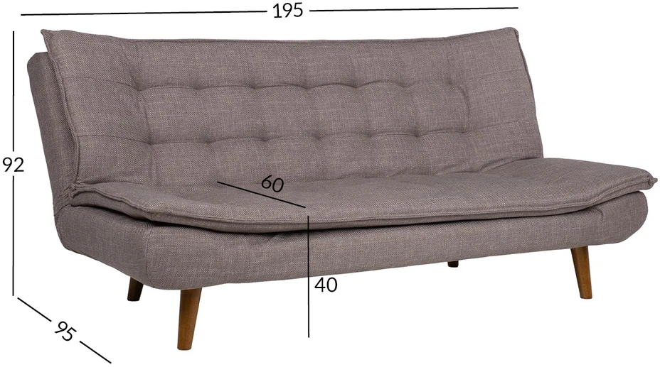 Išskleidžiamoji sofa „GOZZANO“, pilkai rudos spalvos, bandymas