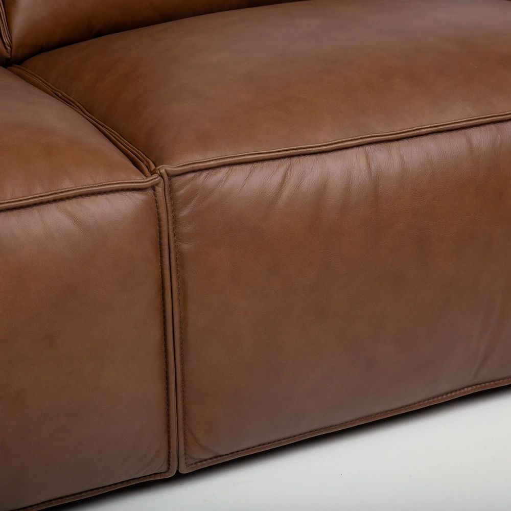 Lova 3-vietė sofa „BURTON“, ruda oda