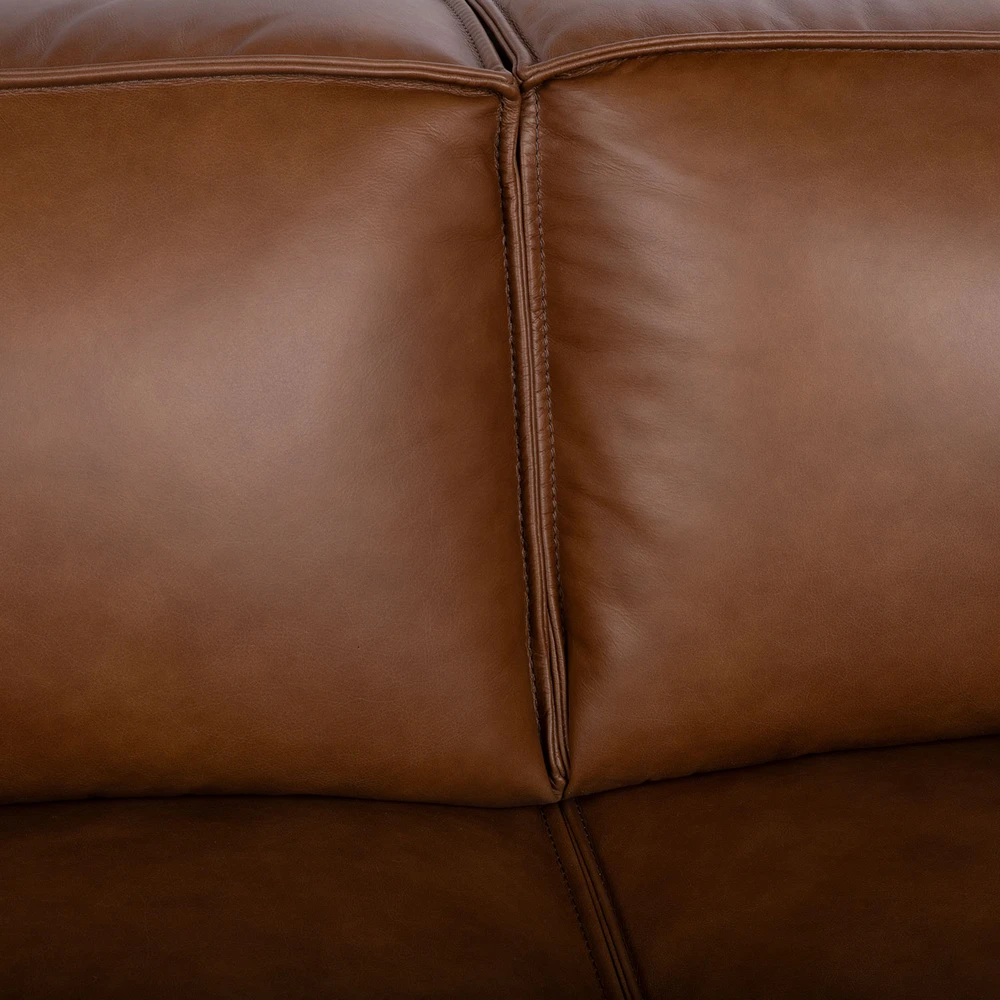 Lova 3-vietė sofa „BURTON“, ruda oda