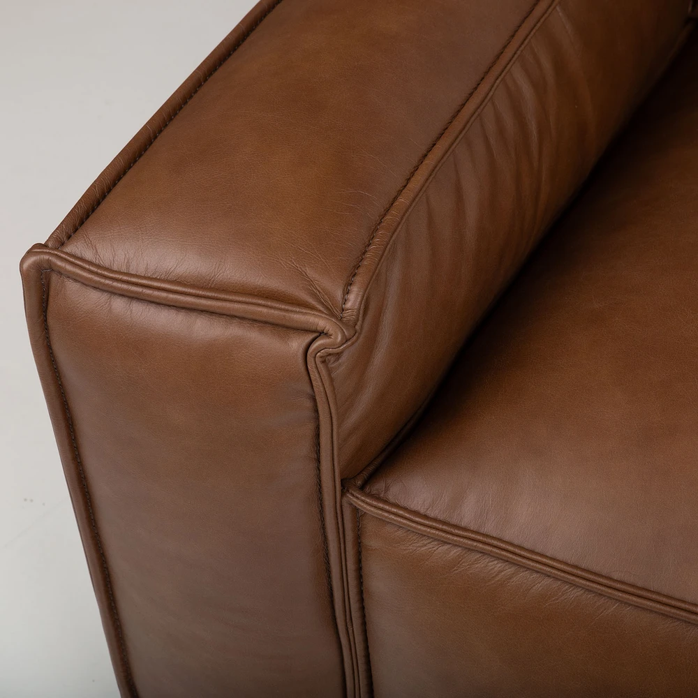 Lova 3-vietė sofa „BURTON“, ruda oda