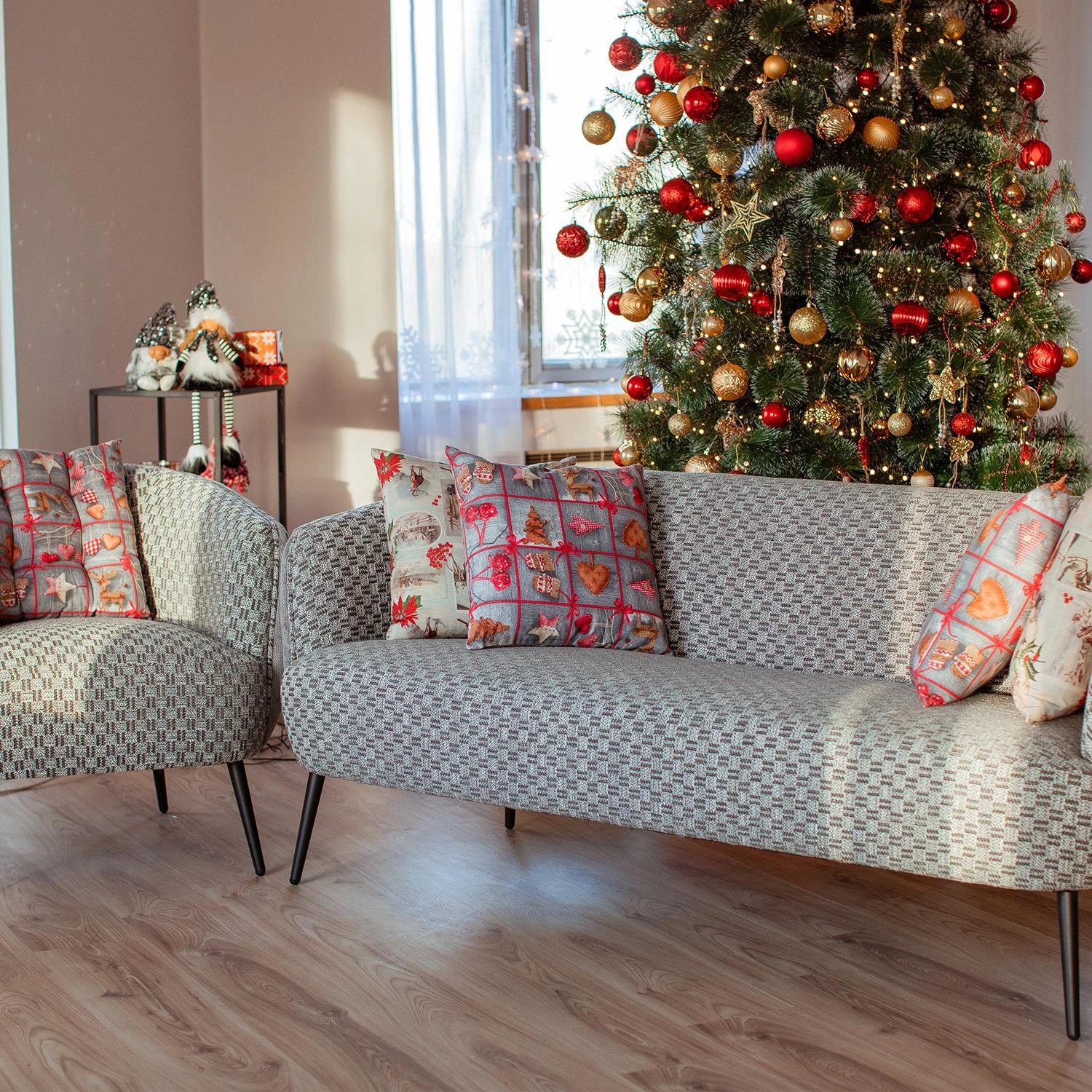 Home4You Sofa ACCENT 3-vietė, pilka