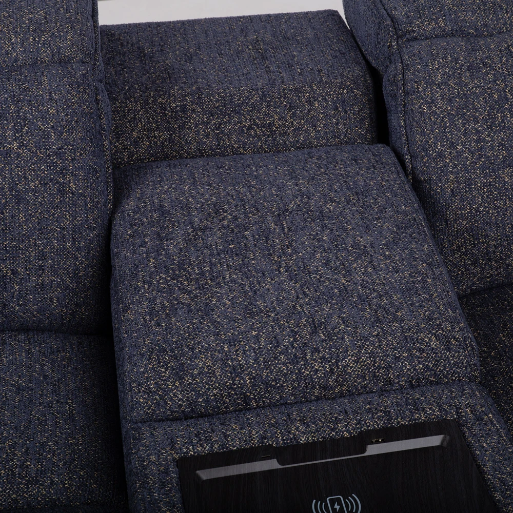 Lova „HUB“ dvivietė elektrinė atlošiamoji sofa, tamsiai mėlyna
