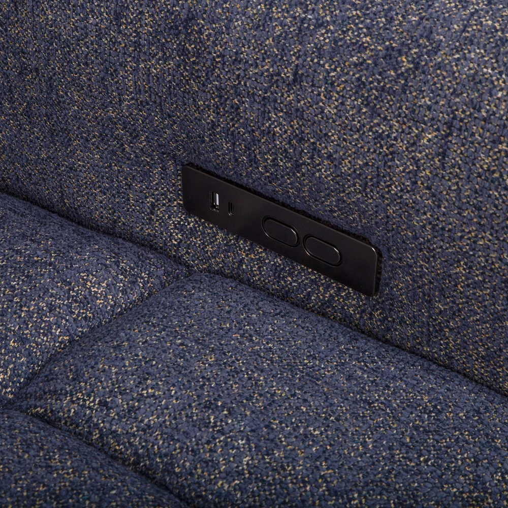 Lova „HUB“ dvivietė elektrinė atlošiamoji sofa, tamsiai mėlyna