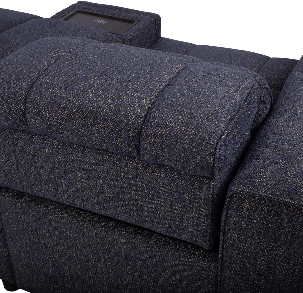 Lova „HUB“ dvivietė elektrinė atlošiamoji sofa, tamsiai mėlyna