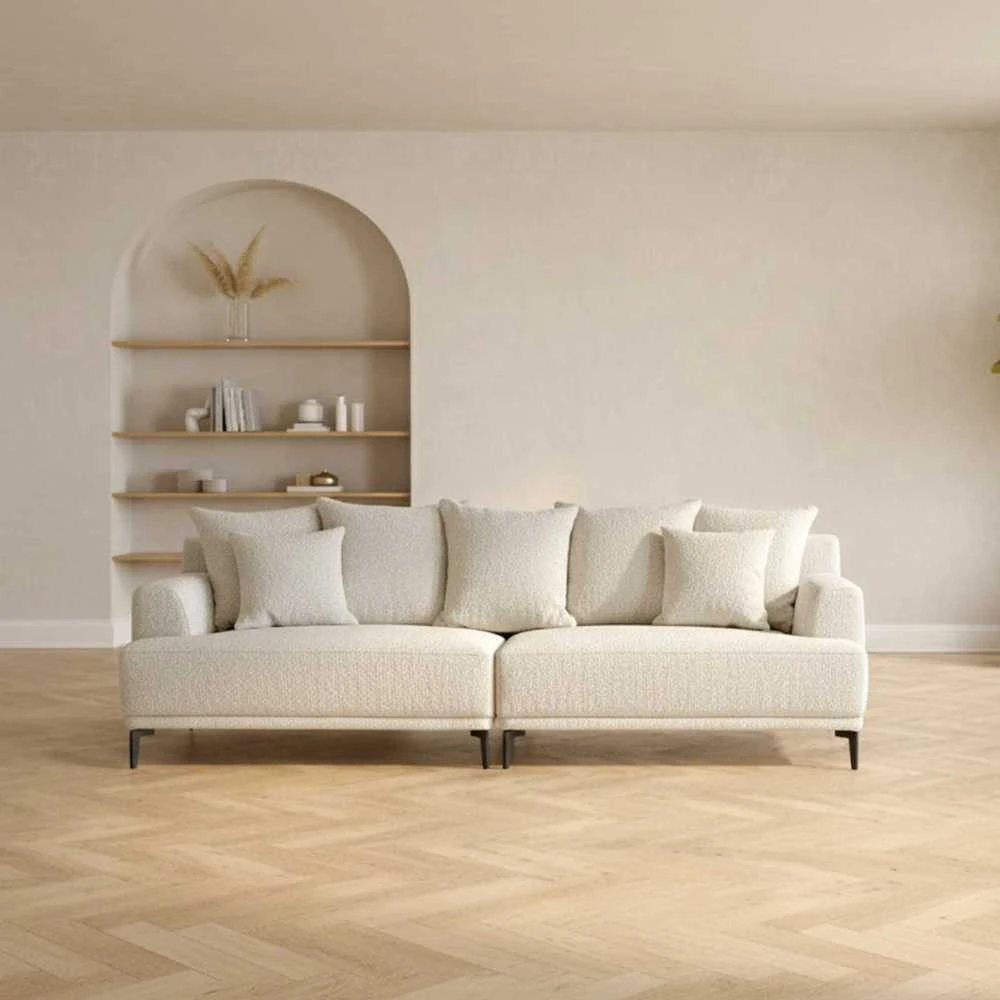 Home4You Sofa MAGNOLIA 4-vietė, šviesiai smėlio spalvos