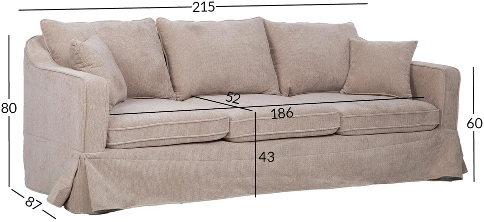 3-vietė sofa „SIENNA“, smėlio spalvos