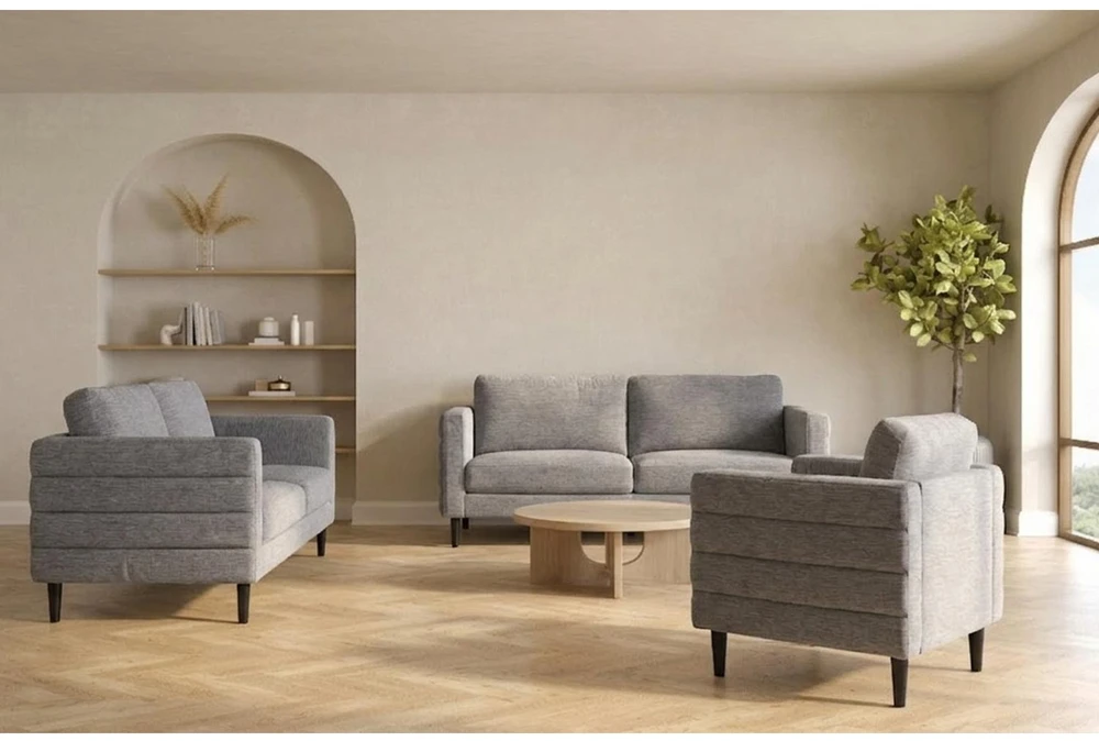 Home4You Sofa STEVENS 3-seater, pilkas