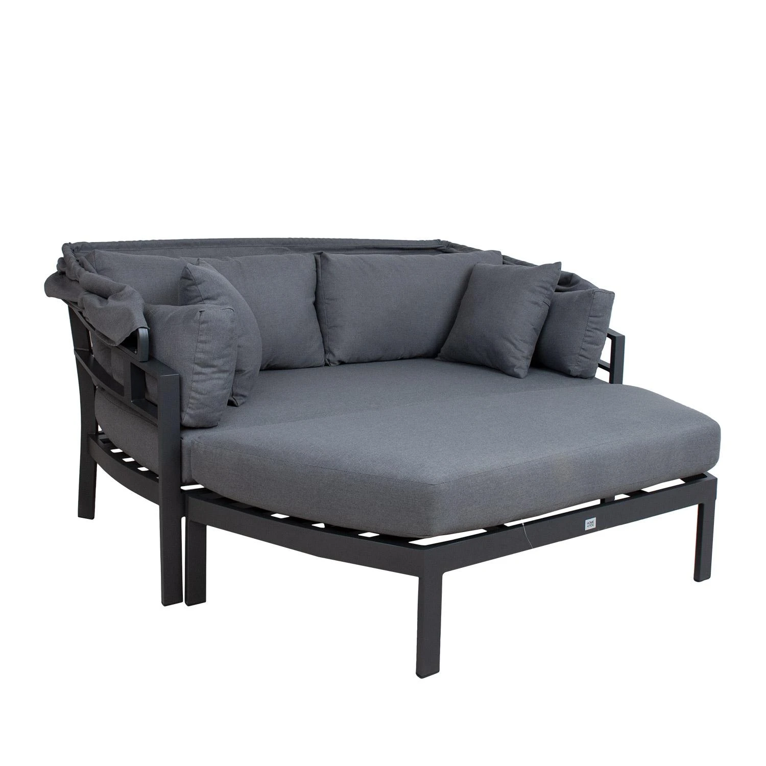 Lauko baldų komplektas Home4You Sofa TOMSON su baldakimu, tamsios pilkos
