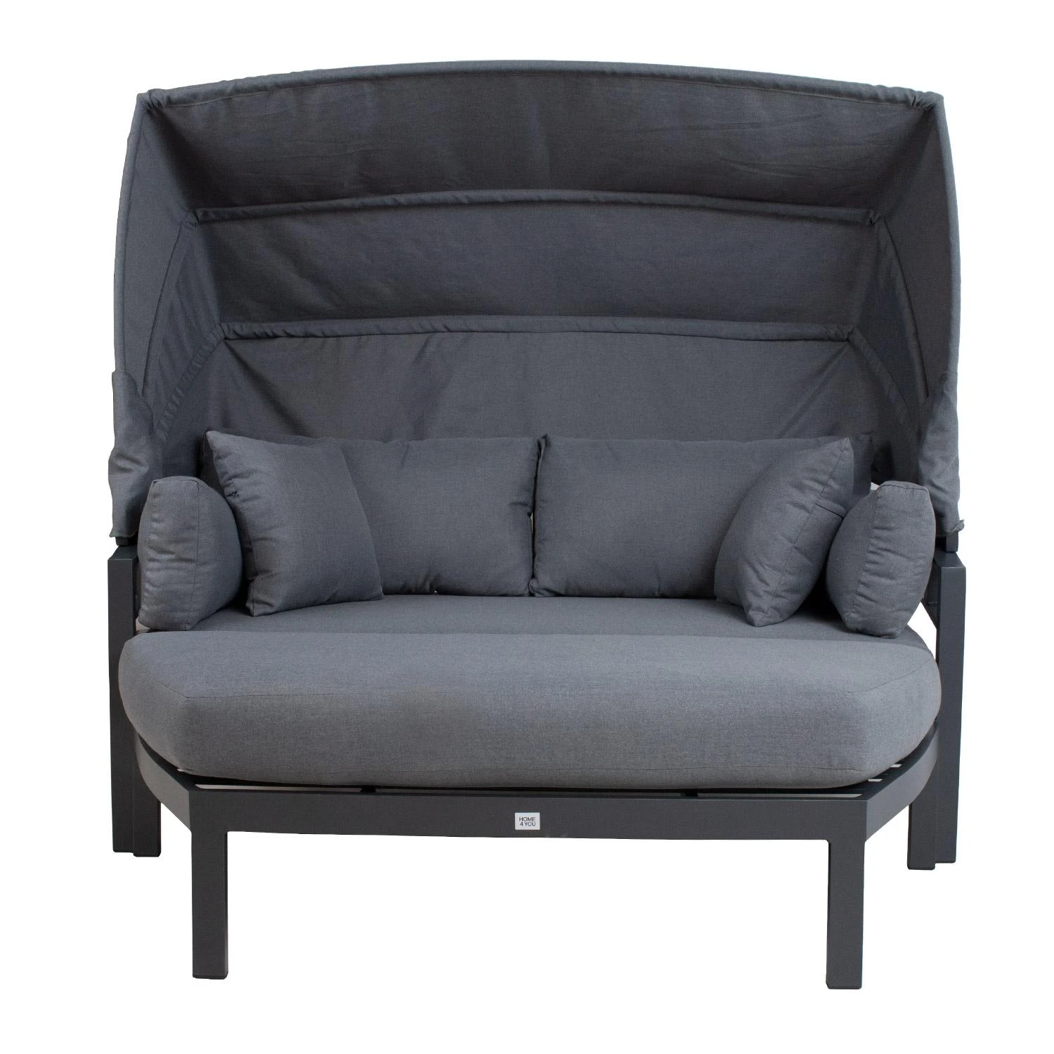 Lauko baldų komplektas Home4You Sofa TOMSON su baldakimu, tamsios pilkos