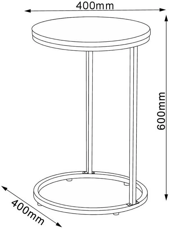 Home4You Šoninis staliukas HEDVIG D40xH60cm, uosis/juodas
