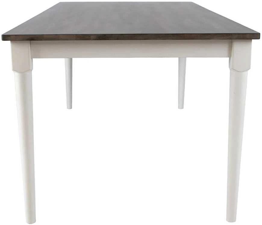 Home4You Valgomojo stalas JANELLE 183x91xH75cm, pilkas/baltas