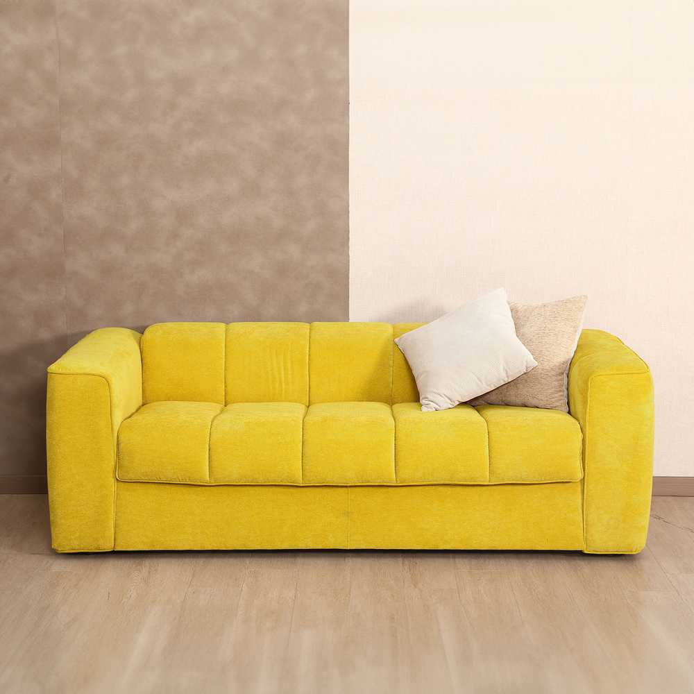 Home4You Spring Sofa-lova STELLA su spyruokliniu čiužiniu, geltona