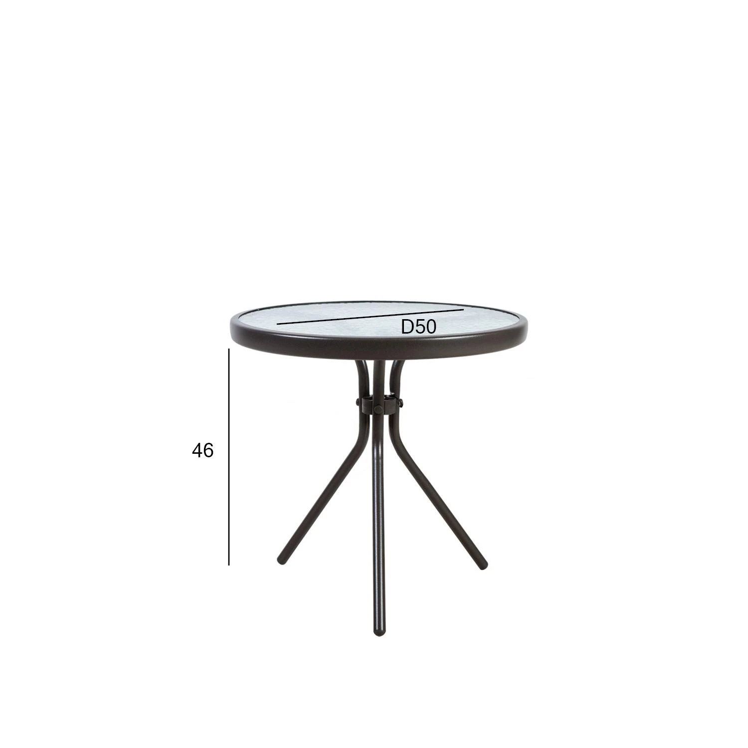 Home4You Stalas DUBLIN D50xH46cm, tamsiai rudas
