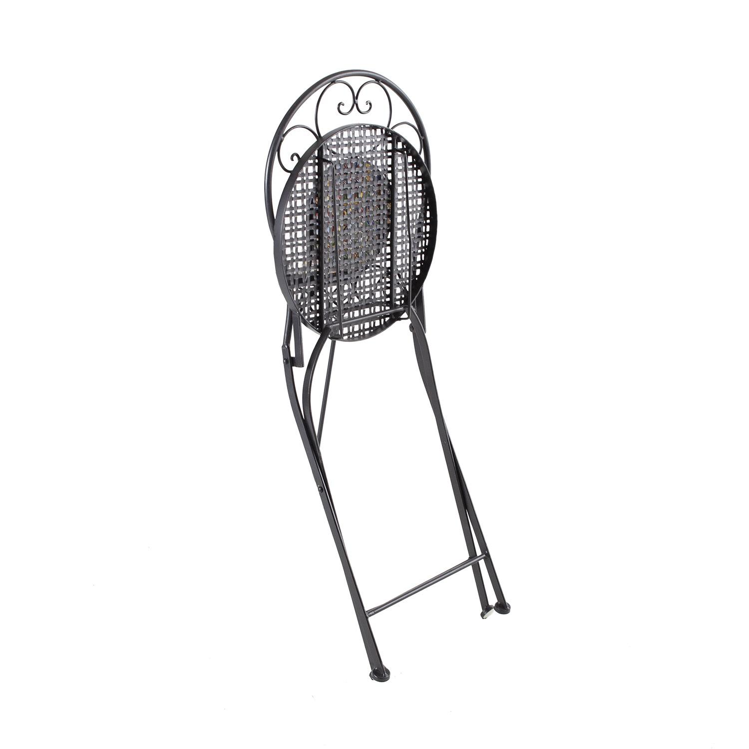 Home4You Lauko kėdė MOROCCO, 38x38xH93cm, sulankstoma, metalinis rėmas, juoda