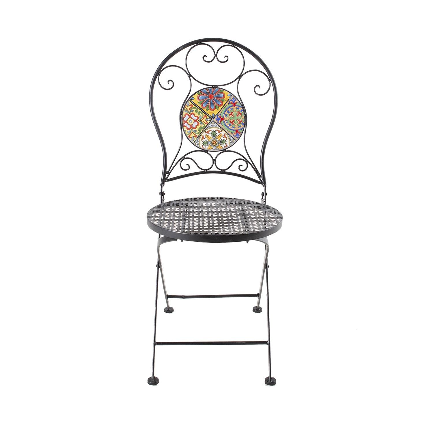 Home4You Lauko kėdė MOROCCO, 38x38xH93cm, sulankstoma, metalinis rėmas, juoda