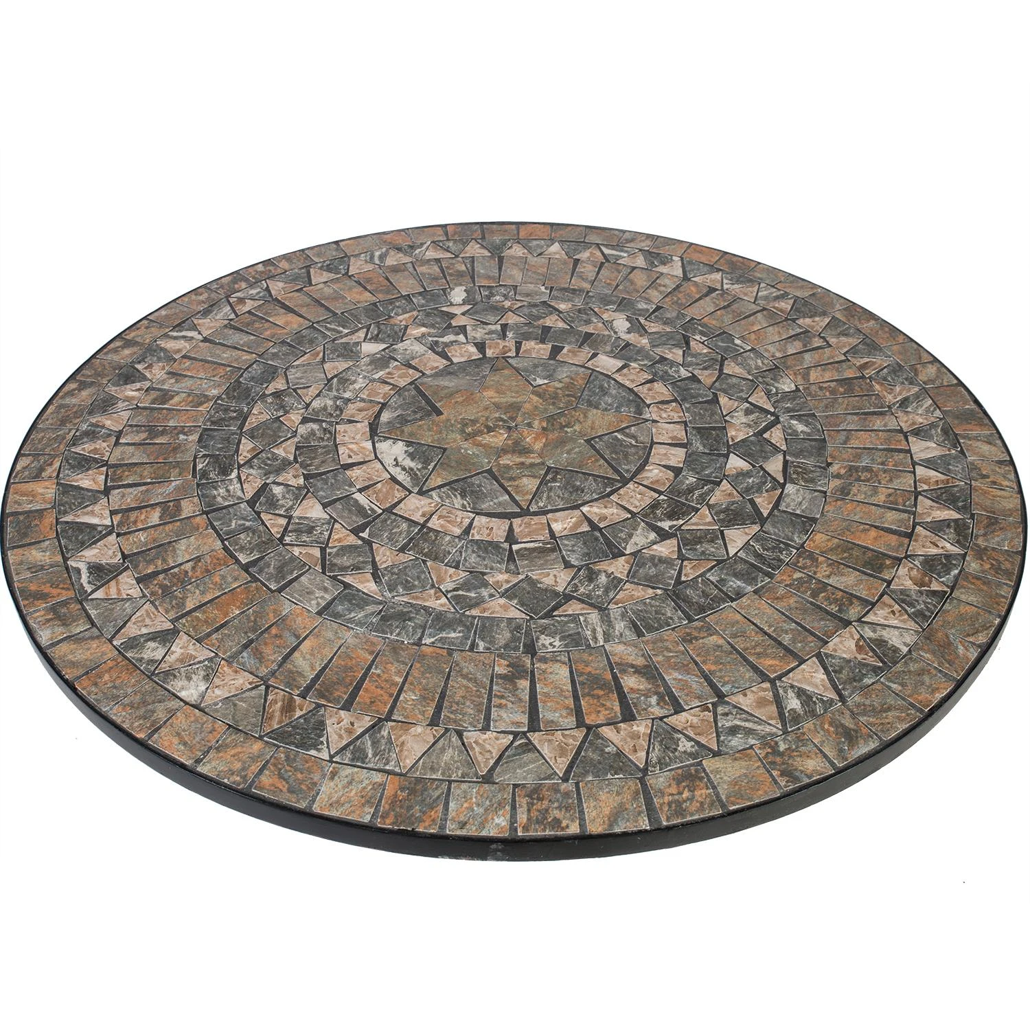 Home4You Stalas MOSAIC D90xH70cm, spalva: pilka/ruda mozaika, rėmas: metalinis, spalva: juoda