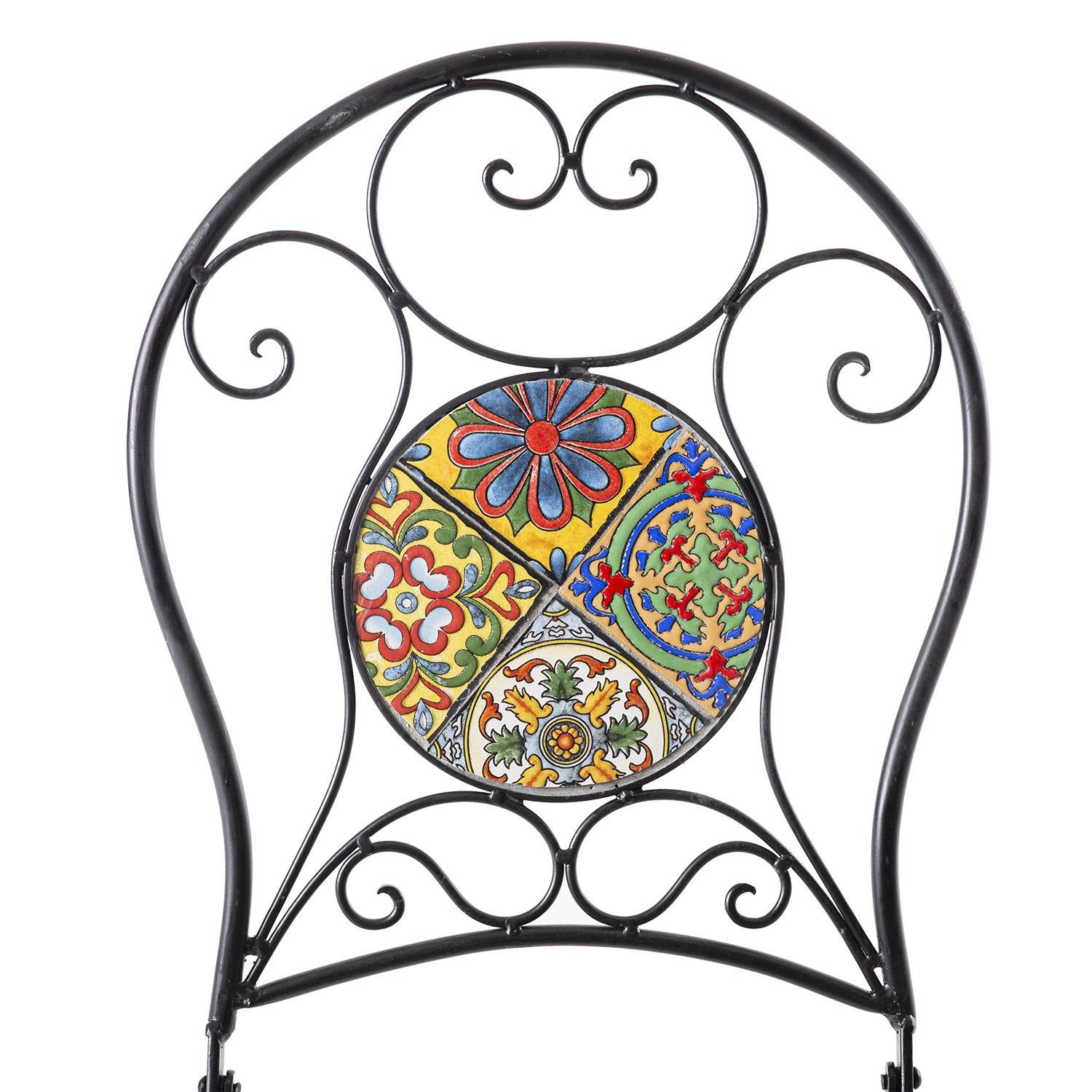 Home4You Lauko kėdė MOROCCO, 38x38xH93cm, sulankstoma, metalinis rėmas, juoda