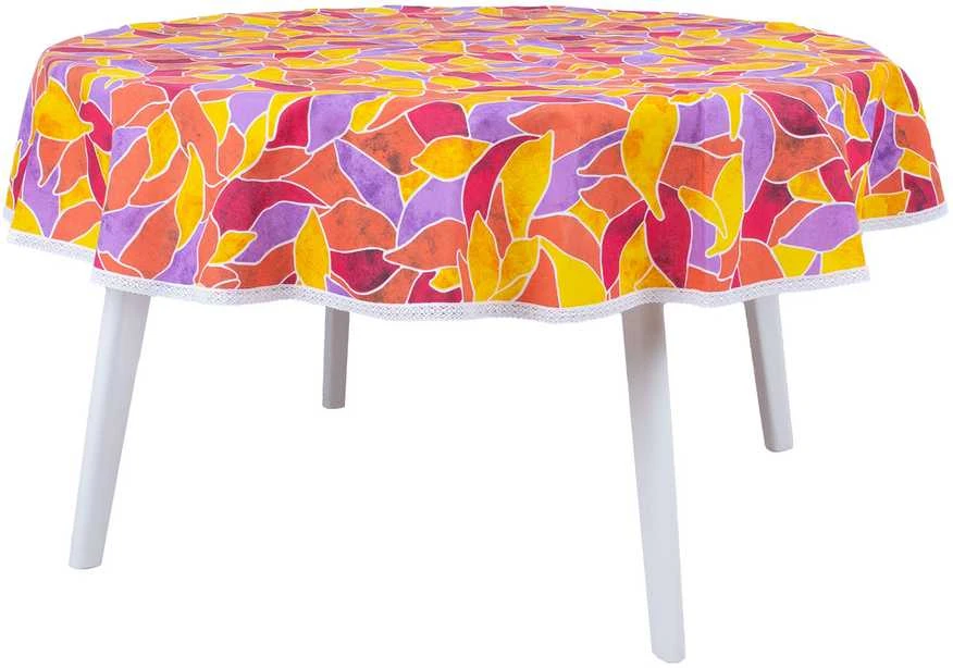 Home4You Stalo kilimėlis LONETA NEW D170cm, raudoni lapai