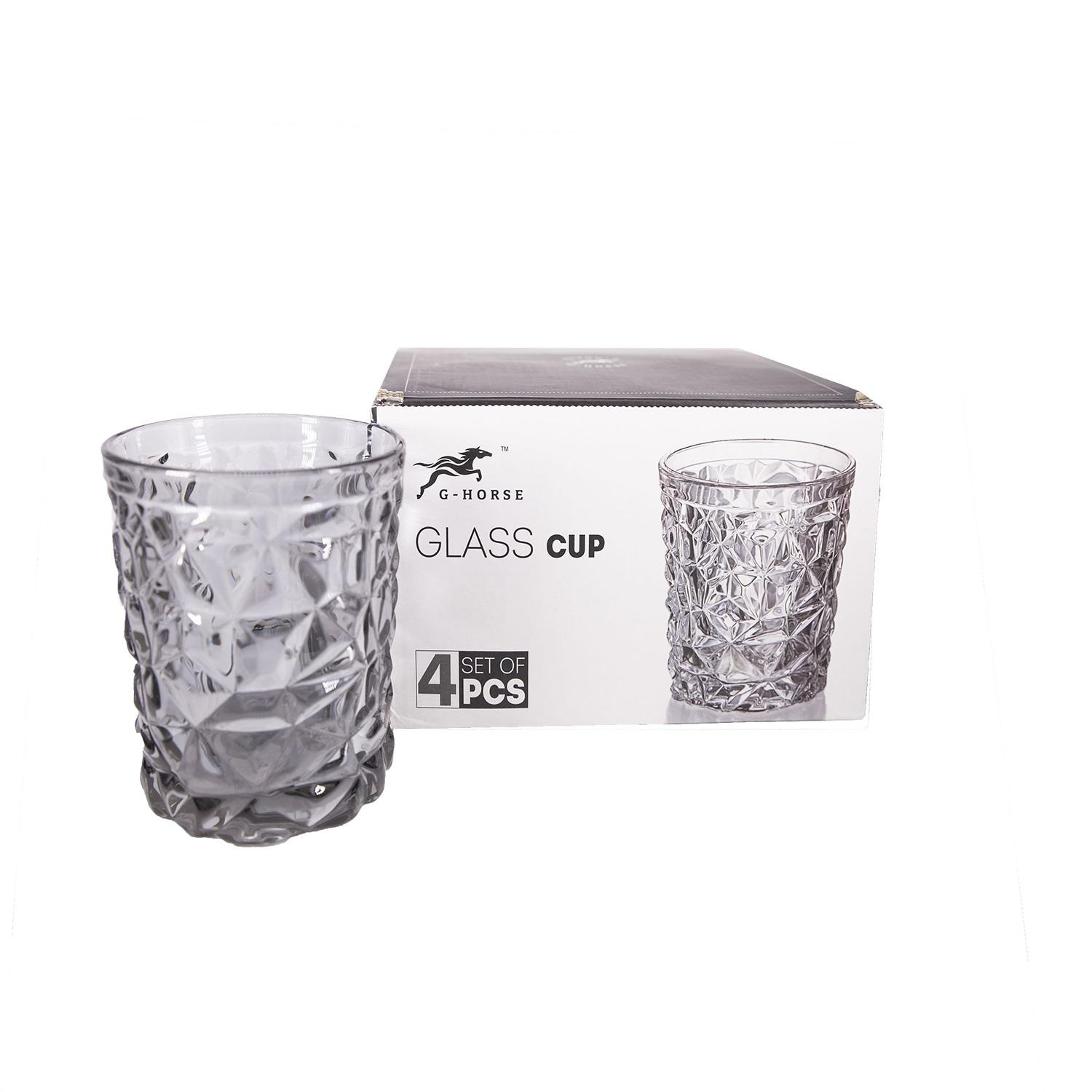 Home4You Geriamoji stiklinė CORAL 250ml, sidabrinis blizgesys