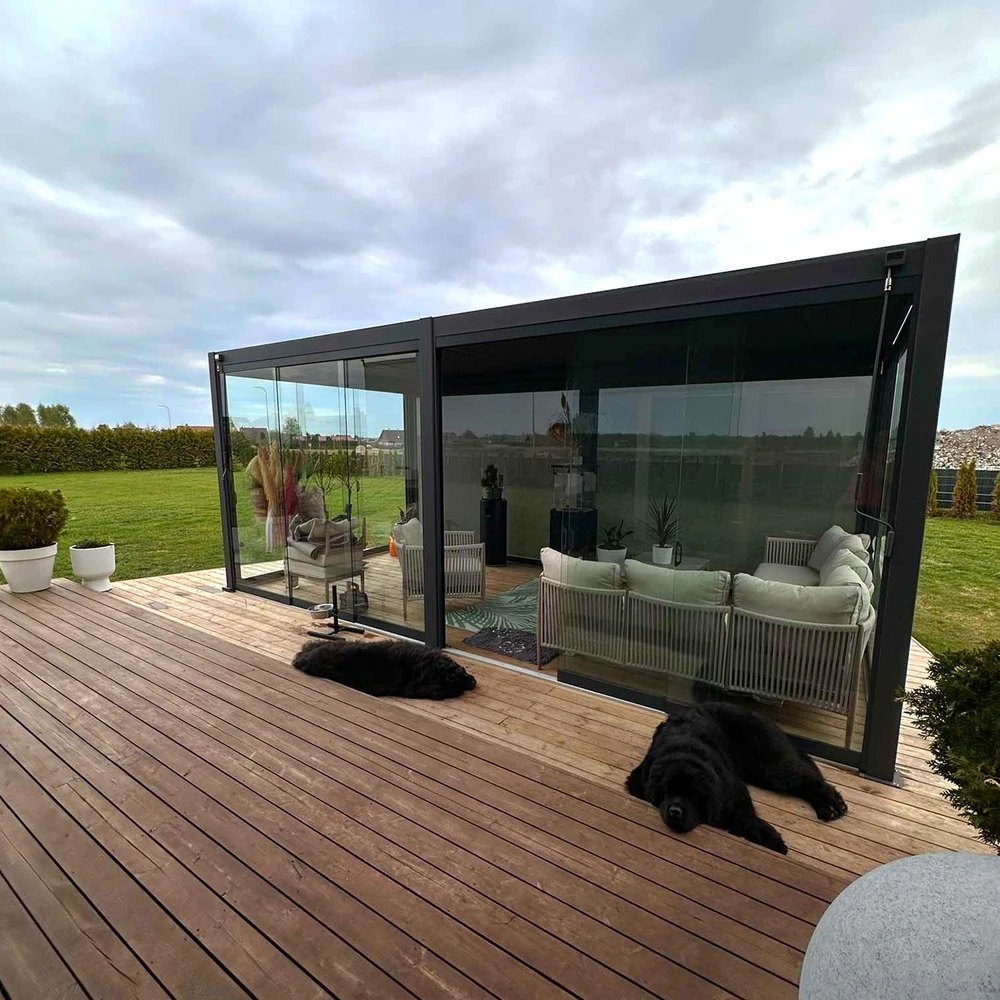 Home4You Stiklinės stumdomos durys pavėsinei MIRADOR-111 4m