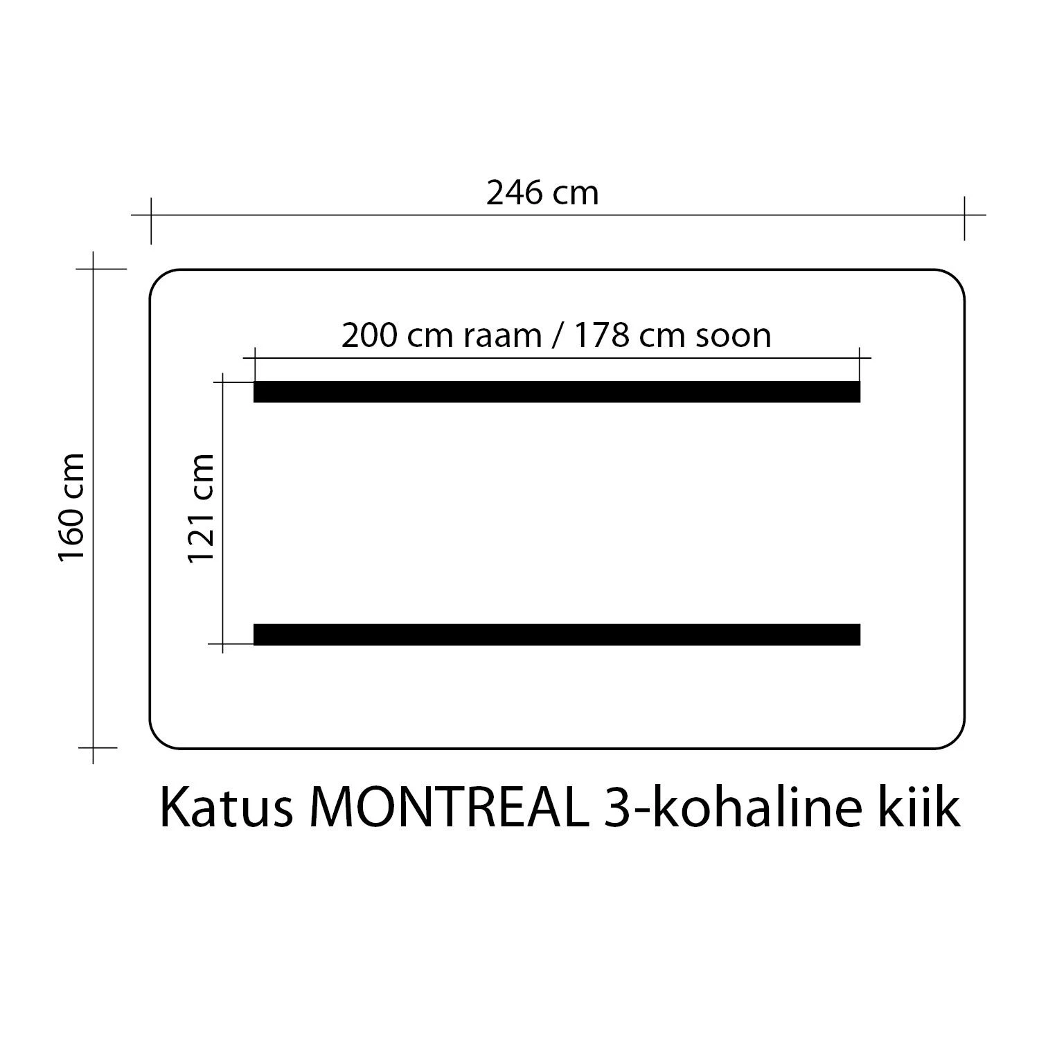 Home4You Stogelis supynėms MONTREAL 3 160x246cm, medžiaga: 100% poliesteris