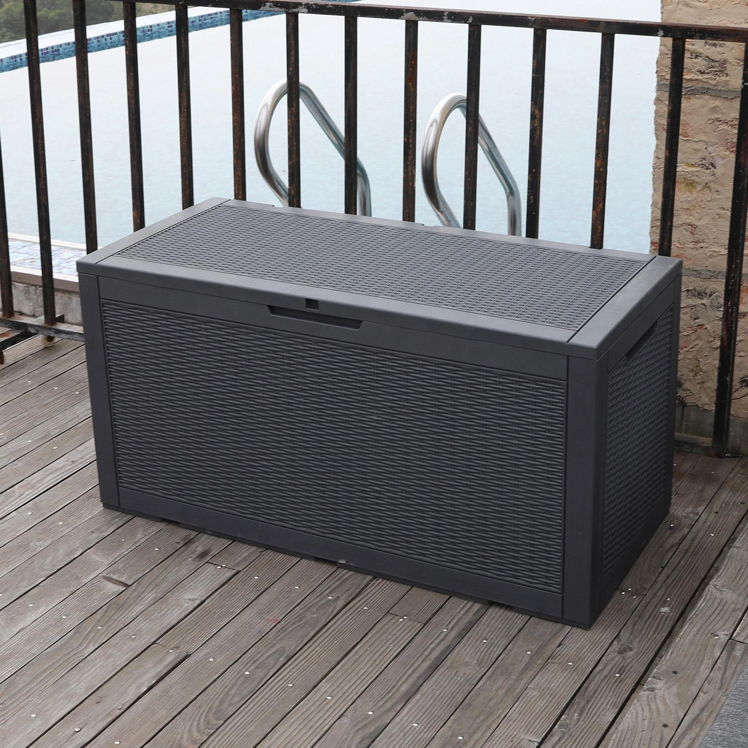 Home4You Storage box SAYA 122x54,5x63cm/380L, pilkas plastikas