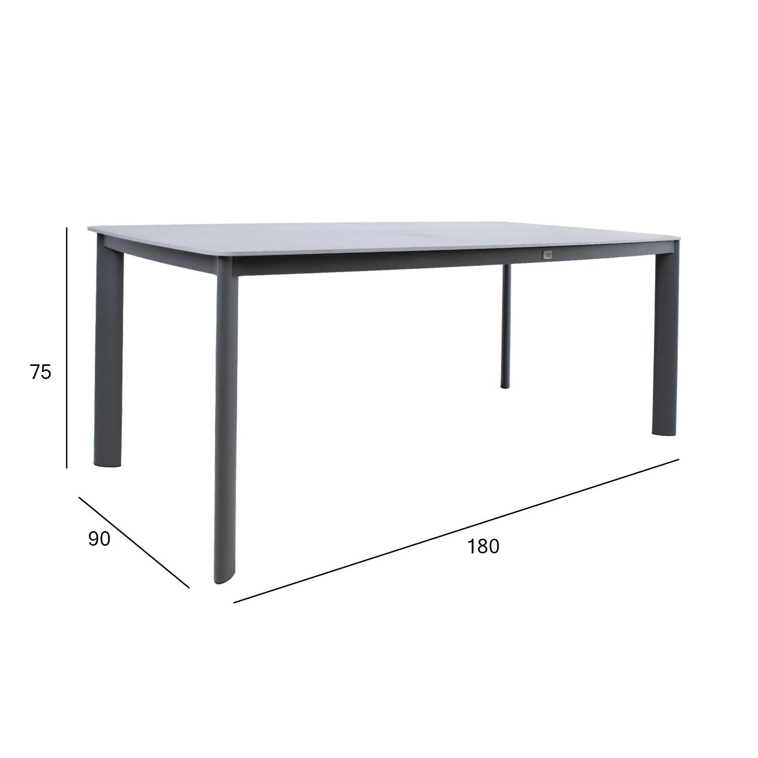 Home4You Stalas BEIDA 180x90xH75cm, pilkas