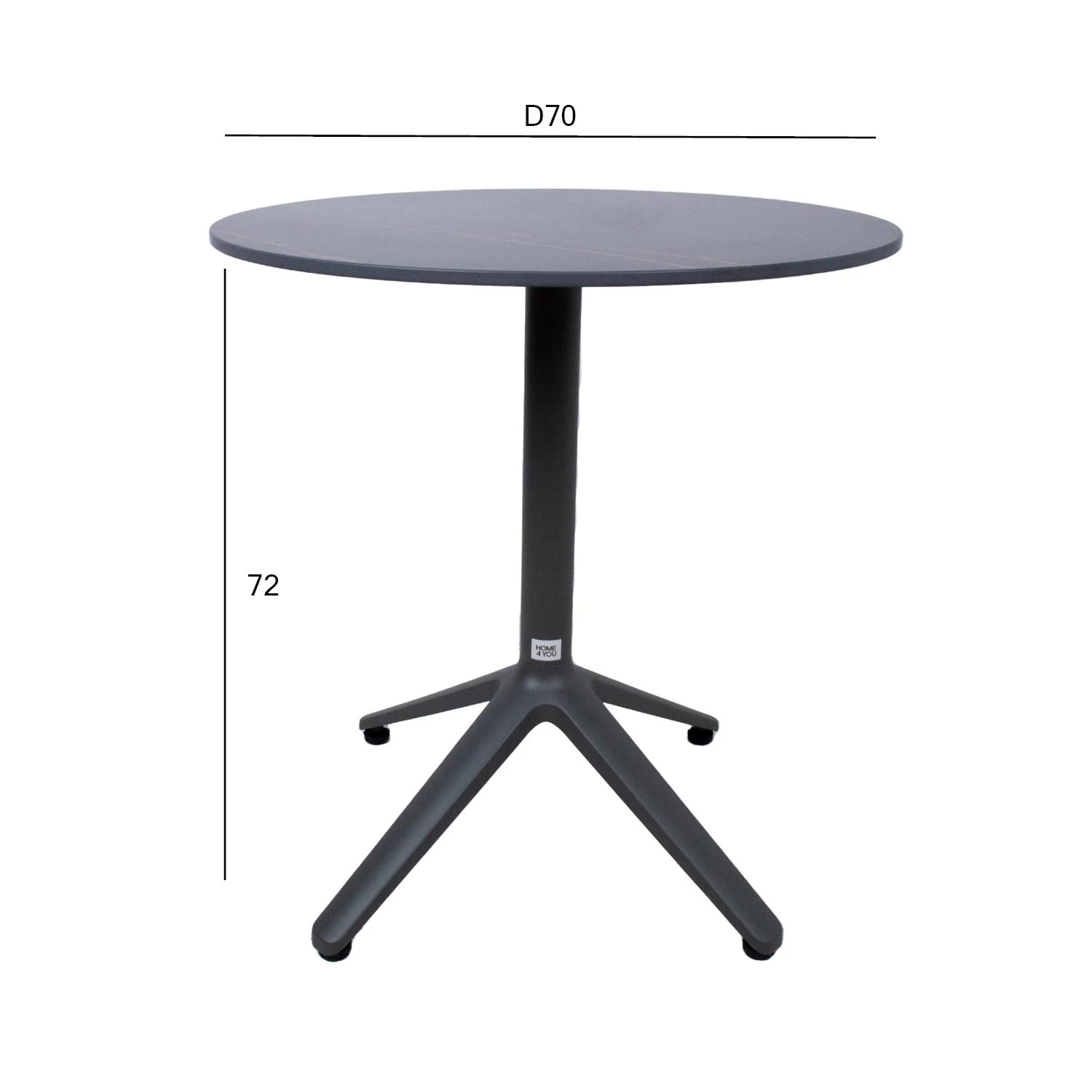Home4You Stalas BEIDA D70xH72cm, rudas