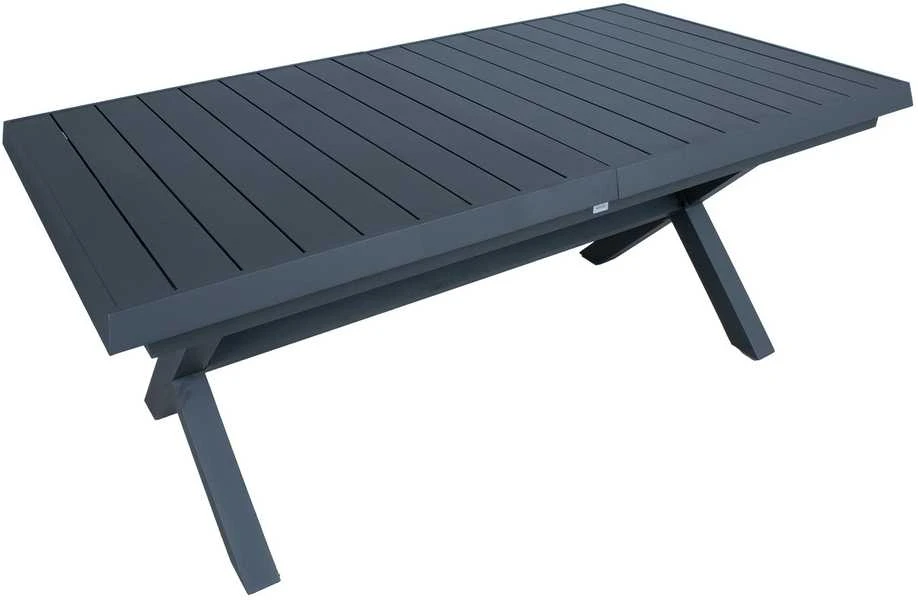 Home4You Stalas COLUMBUS 183/243x100xH76 Tamsiai pilka