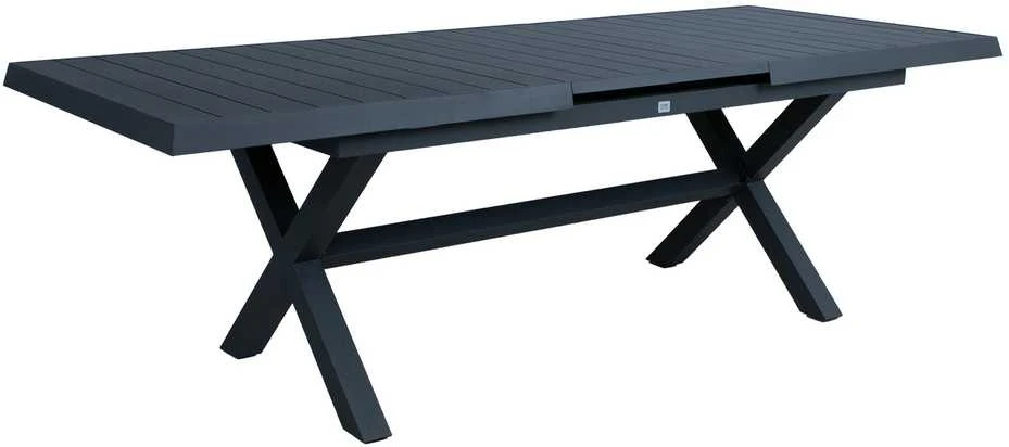 Home4You Stalas COLUMBUS 183/243x100xH76 Tamsiai pilka