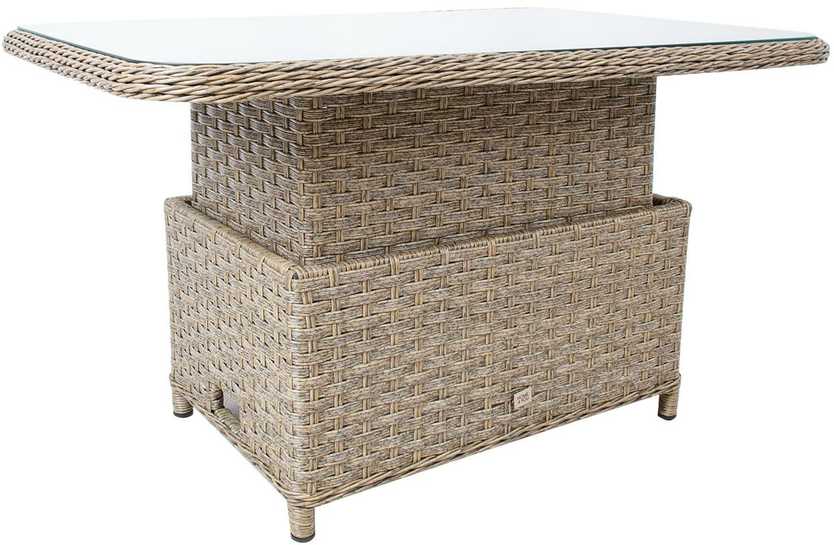 Staliukas PACIFIC 120x80xH46/65cm, pilkšvai smėlio spalvos
