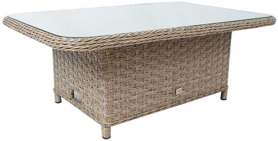 Staliukas PACIFIC 120x80xH46/65cm, pilkšvai smėlio spalvos